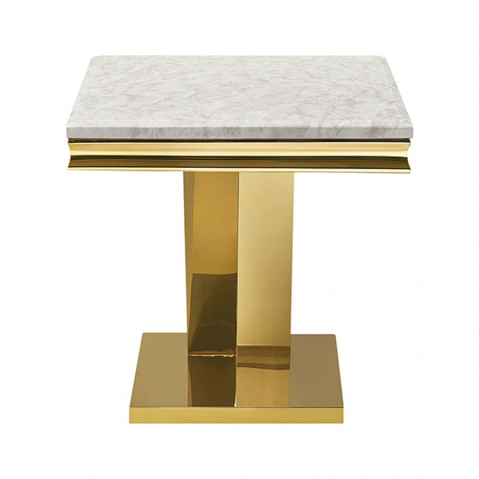 Villarsglane Gold/Beige End Table by Furniture of America at Eve Furniture