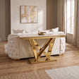 Villarsglane Gold/Beige Sofa Table by Furniture of America at Eve Furniture