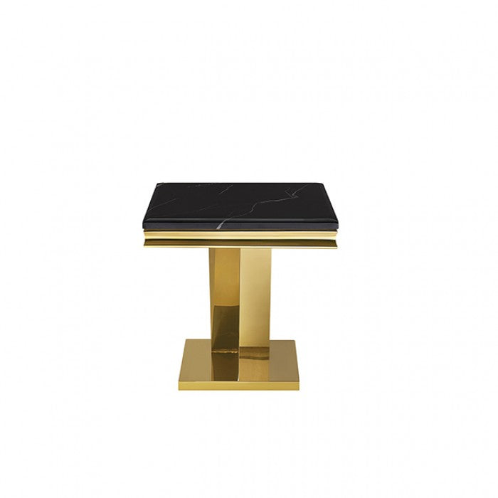 Villarsglane Gold/Black End Table by Furniture of America at Eve Furniture