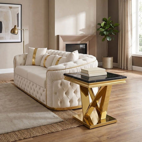 Villarsglane Gold/Black End Table by Furniture of America at Eve Furniture