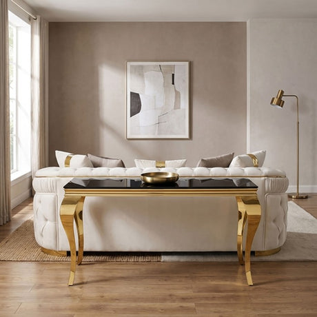 Villarsglane Gold/Black Sofa Table by Furniture of America at Eve Furniture