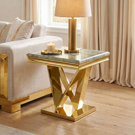 Villarsglane Gold/Green End Table by Furniture of America at Eve Furniture