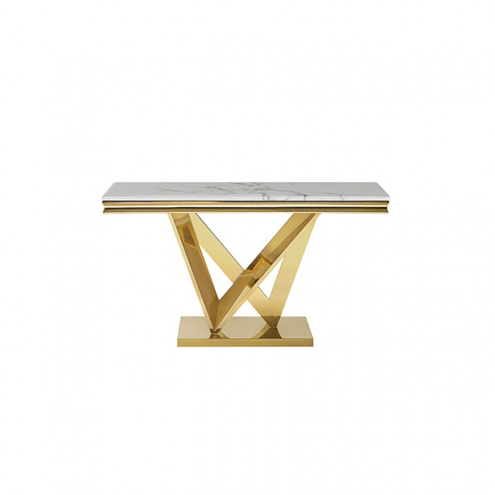 Villarsglane Gold/White Sofa Table by Furniture of America at Eve Furniture