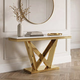 Villarsglane Gold/White Sofa Table by Furniture of America at Eve Furniture