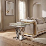 Villarsglane Green/Chrome End Table by Furniture of America at Eve Furniture