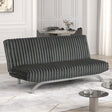 Villeneuve Charcoal Futon Sofa Bed by Furniture of America at Eve Furniture