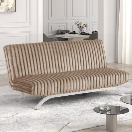 Villeneuve Taupe Futon Sofa Bed by Furniture of America at Eve Furniture