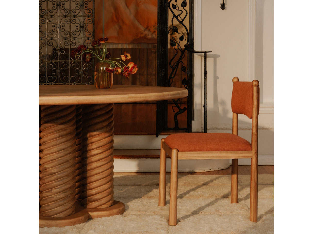 Villetta Deep Pink/Oak Stained Dining Chair (Set of 2) by MOES at Eve Furniture