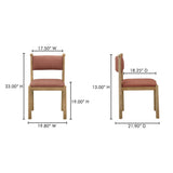 Villetta Deep Pink/Oak Stained Dining Chair (Set of 2) by Moe's Home at Eve Furniture