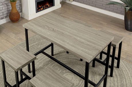 Vilvoorde Gray/Black 5 Pc. Counter Ht. Table Set by Furniture of America at Eve Furniture