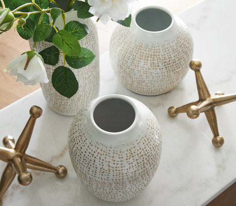 Vinburn White/Gold Finish Accessory Set (Set of 5) by Ashley at Eve Furniture