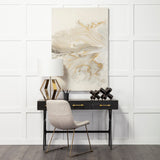 Vince Black Metal W/Gold Accents 3 Drawer Office Desk by Mercana at Eve Furniture