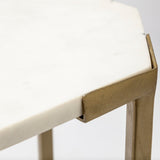 Vincent 33" Octagonal White Marble Tabletop w/ Gold Metal Base Coffee Table by Mercana at Eve Furniture