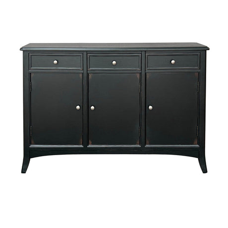 Vincent Black Three-Drawer Sideboard by Crestview at Eve Furniture