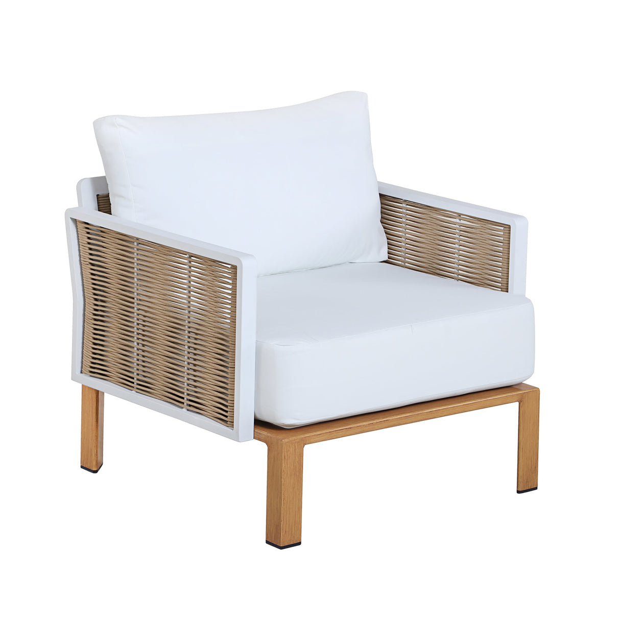 Vine 4-Piece Patio Conversation Set in Cream by Manhattan Comfort at Eve Furniture