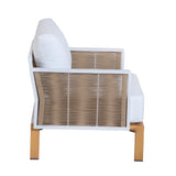 Vine 4-Piece Patio Conversation Set in Cream by Manhattan Comfort at Eve Furniture