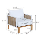Vine 4-Piece Patio Conversation Set in Cream by Manhattan Comfort at Eve Furniture