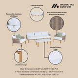 Vine 4-Piece Patio Conversation Set in Cream by Manhattan Comfort at Eve Furniture