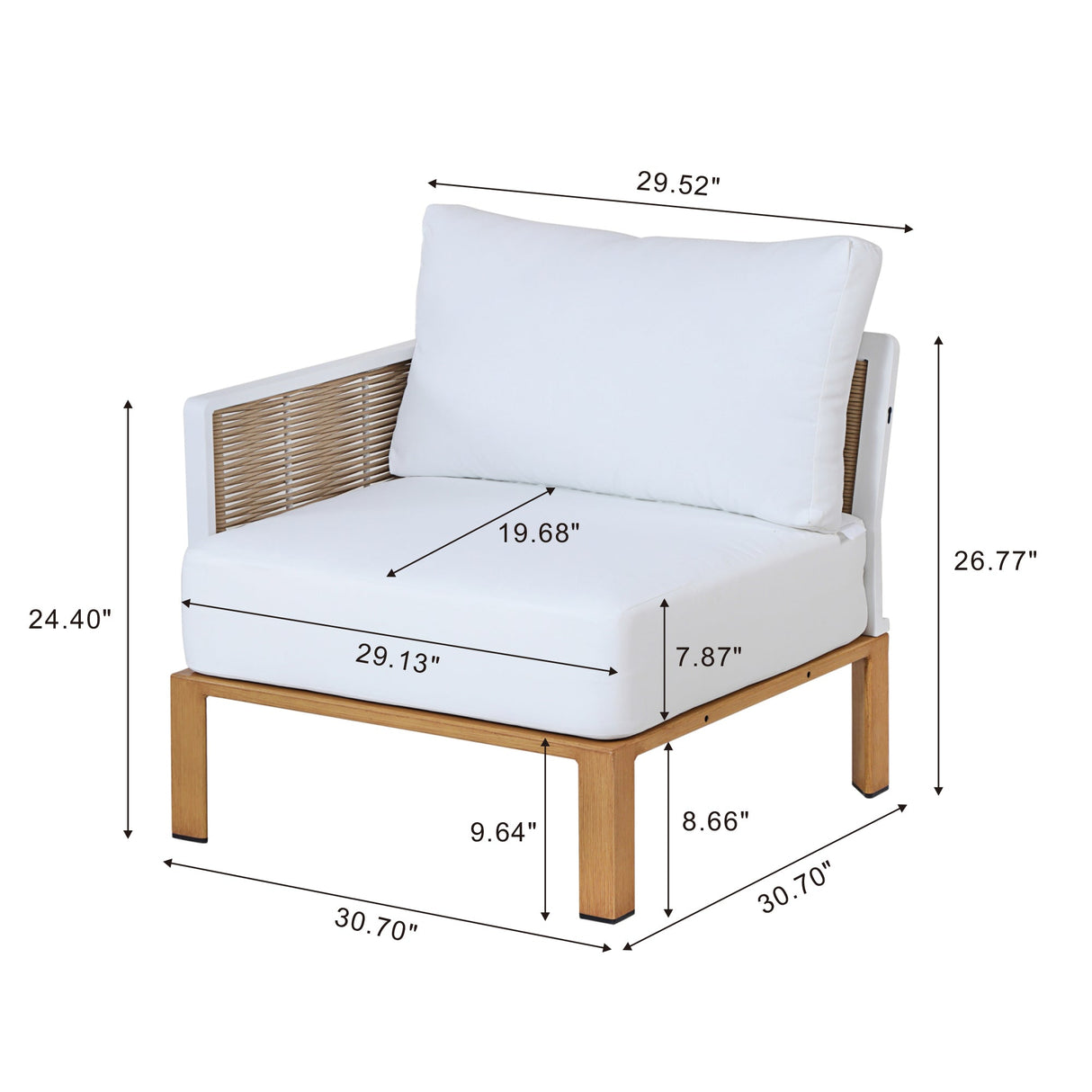 Vine 4-Piece Patio Conversation Set in Cream by Manhattan Comfort at Eve Furniture