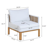 Vine 4-Piece Patio Conversation Set in Cream by Manhattan Comfort at Eve Furniture
