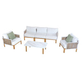 Vine 4-Piece Patio Conversation Set in Cream by Manhattan Comfort at Eve Furniture