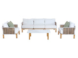 Vine 4-Piece Patio Conversation Set in Cream by Manhattan Comfort at Eve Furniture