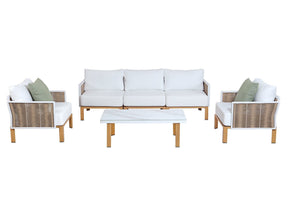Vine 4-Piece Patio Conversation Set in Cream by Manhattan Comfort at Eve Furniture