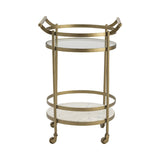 Vine Grove Gold/White Bar Cart by Crestview at Eve Furniture