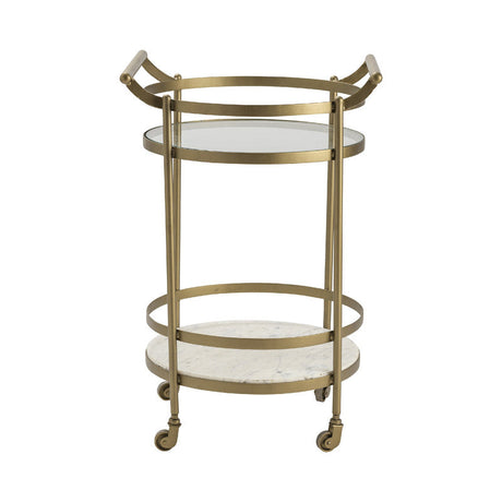 Vine Grove Gold/White Bar Cart by Crestview at Eve Furniture