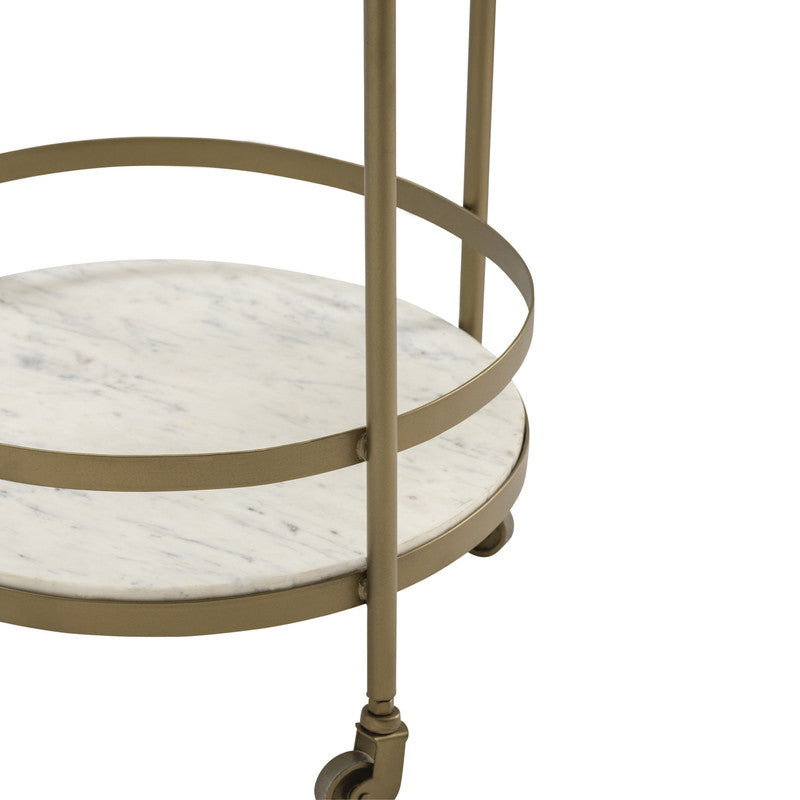 Vine Grove Gold/White Bar Cart by Crestview at Eve Furniture