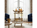 Vine Grove Gold/White Bar Cart by Crestview at Eve Furniture
