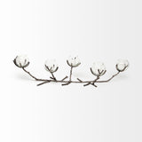 Vine I Distressed Silver Metal Creeper Five Candle Table Candle Holder by Mercana at Eve Furniture