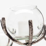 Vine I Distressed Silver Metal Creeper Five Candle Table Candle Holder by Mercana at Eve Furniture