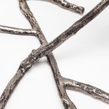Vine I Distressed Silver Metal Creeper Five Candle Table Candle Holder by Mercana at Eve Furniture