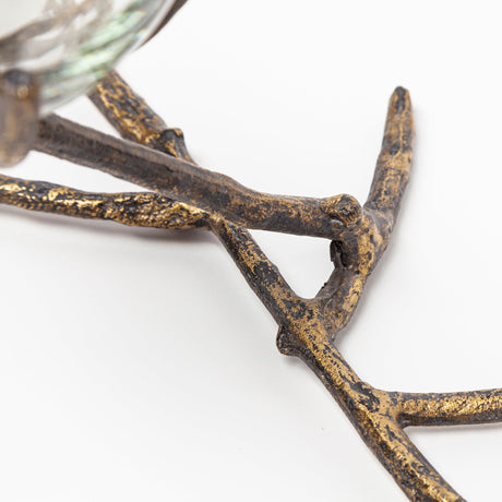 Vine II Distressed Gold Metal Creeper Five Candle Table Candle Holder by Mercana at Eve Furniture