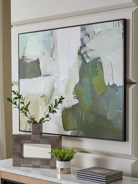 Vinick Green/Gray/White Wall Art by Ashley at Eve Furniture