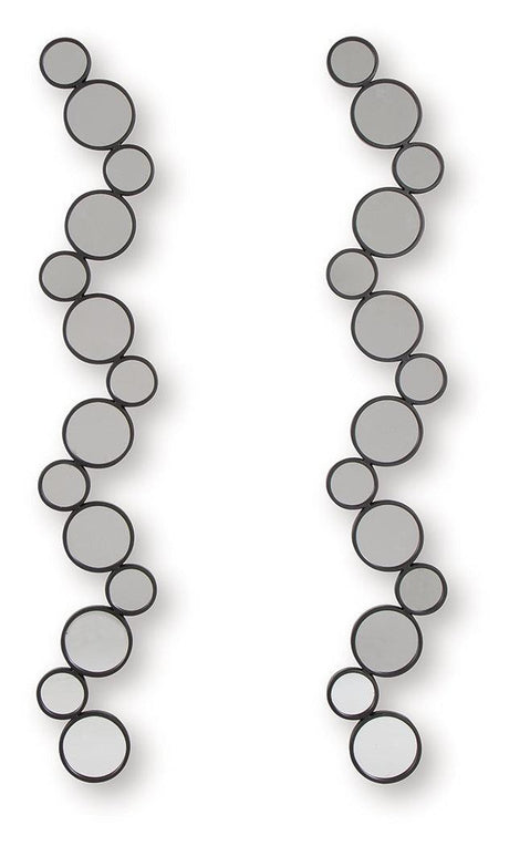 Vinler Black Accent Mirror Set (Set of 2) by Ashley at Eve Furniture