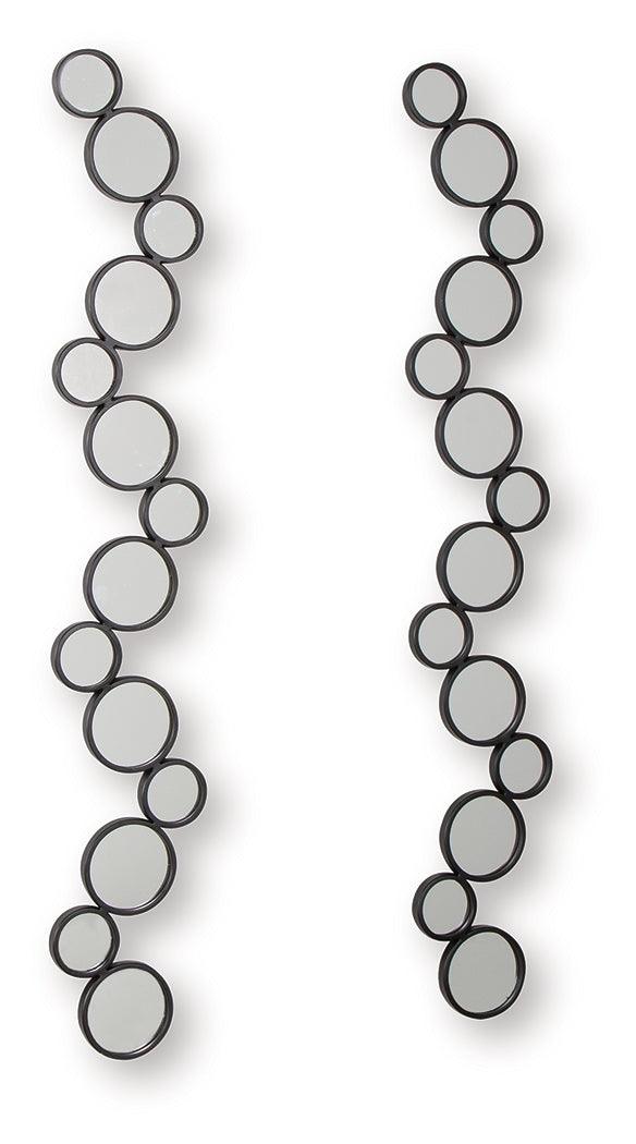 Vinler Black Accent Mirror Set (Set of 2) by Ashley at Eve Furniture