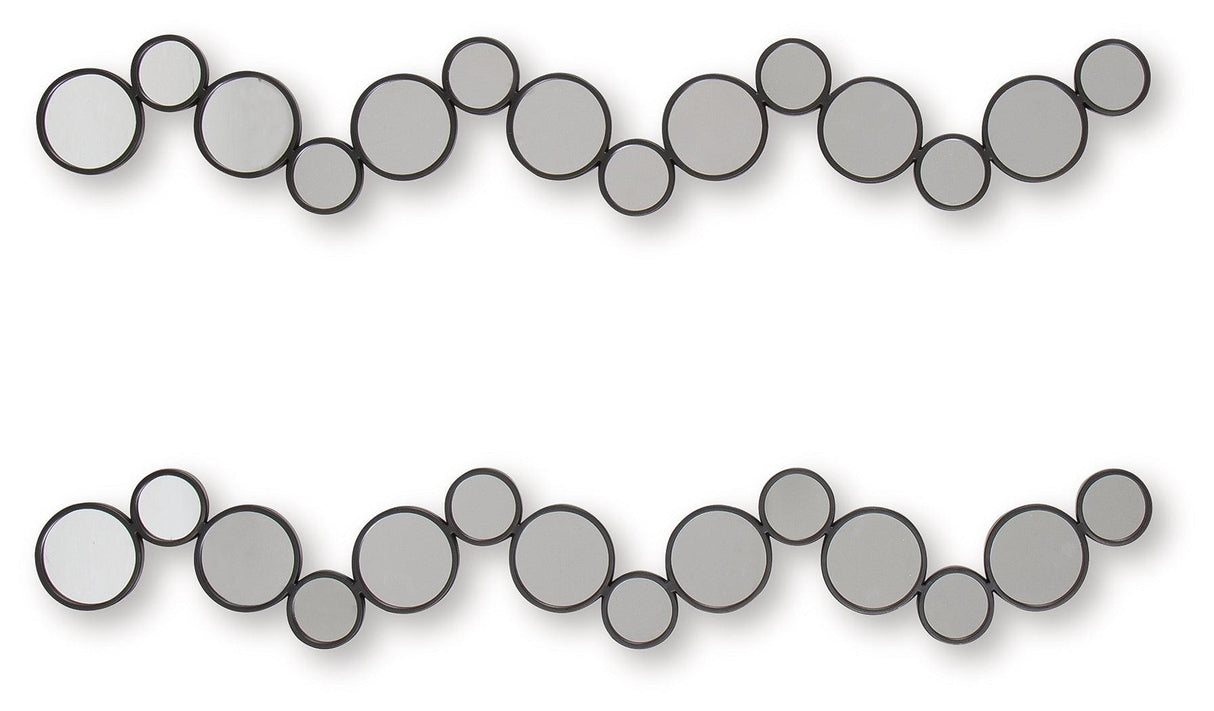 Vinler Black Accent Mirror Set (Set of 2) by Ashley at Eve Furniture