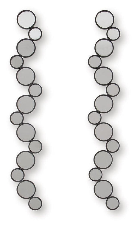 Vinler Black Accent Mirror Set (Set of 2) by Ashley at Eve Furniture