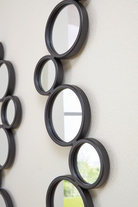 Vinler Black Accent Mirror Set (Set of 2) by Ashley at Eve Furniture