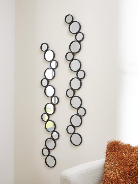 Vinler Black Accent Mirror Set (Set of 2) by Ashley at Eve Furniture