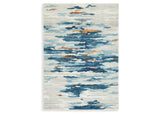 Vinlett Cream/Blue/Brown Washable Medium Rug by Ashley at Eve Furniture