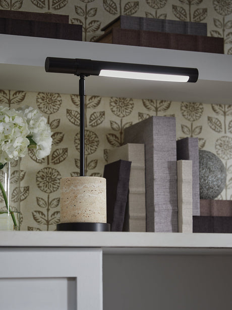 Vinmour Brown/Beige Desk Lamp by Ashley at Eve Furniture