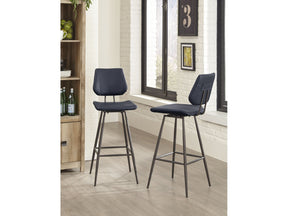 Vinson Modern Swivel Bar Stool in Cobalt (Set of 2) by Modus Furniture at Eve Furniture