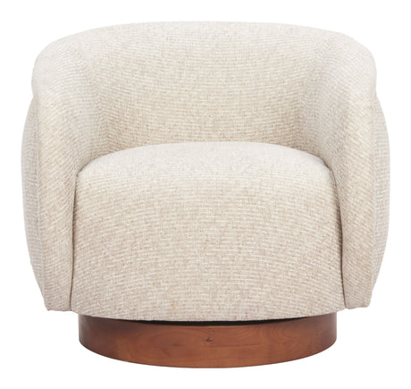 Vinta Beige Swivel Chair by Zuomod at Eve Furniture