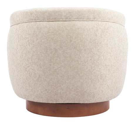 Vinta Beige Swivel Chair by Zuomod at Eve Furniture
