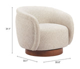 Vinta Beige Swivel Chair by Zuomod at Eve Furniture