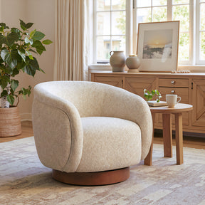 Vinta Beige Swivel Chair by Zuomod at Eve Furniture