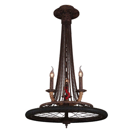 Vintage Bicycle Wheel Pendant With 3 Lights by Home Trends & Design at Eve Furniture